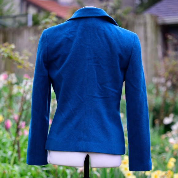 Harve Benard turquoise AUTUMN TED CASHMERE-BLEND Flannel BLAZER - Picture 2 of 3